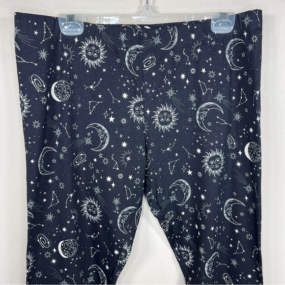 NEW BLACK CELESTIAL LEGGINGS JUNIORS 19 WOMENS XL STRETCH SUN MOON - Picture 4 of 12